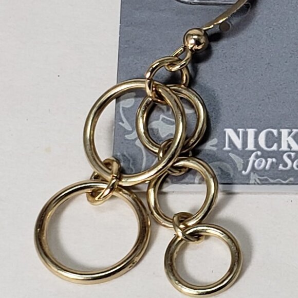 2/$30 Gold tone Hoops Cluster Design Drop Dangle Earrings, 1.75-in Women Jewelry - Picture 4 of 8